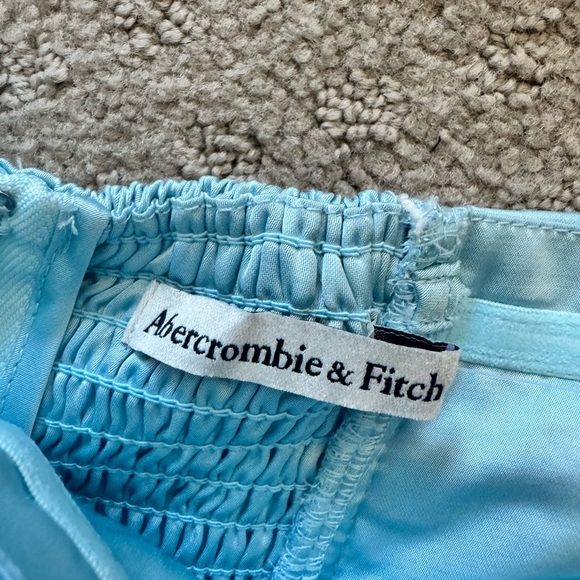 Blue Satin, Strapless Wedding Guest dress, Abercrombie - Picture 5 of 6